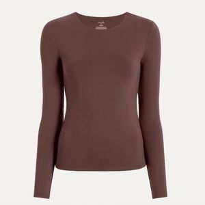 Nuuds Seamless long Sleeve Tee-Coffee Medium